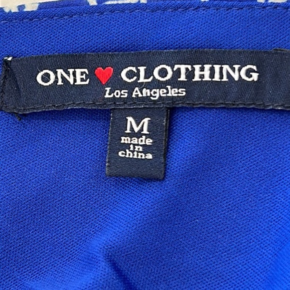 One Clothing Los Angeles Cobalt Blue V Neck Mini Dress sz.Medium - Picture 6 of 8